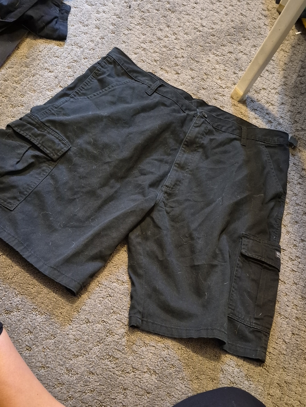 Wrangler Black Cargo Shorts with Side Pockets